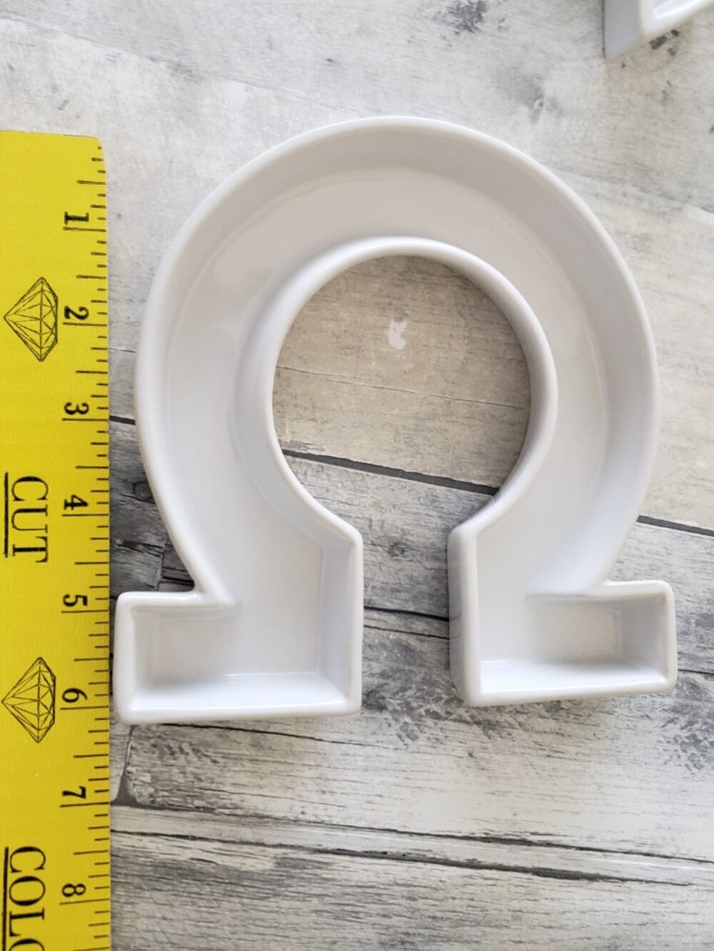White Ceramic Greek Letters Chi and Omega - Picture 6 of 6
